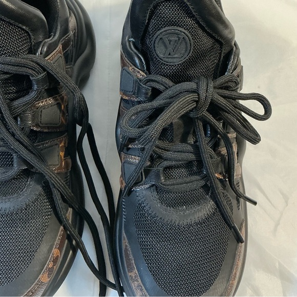 Women’s LV Monogram Black and Brown Sneakers Size 36 - Picture 9 of 14